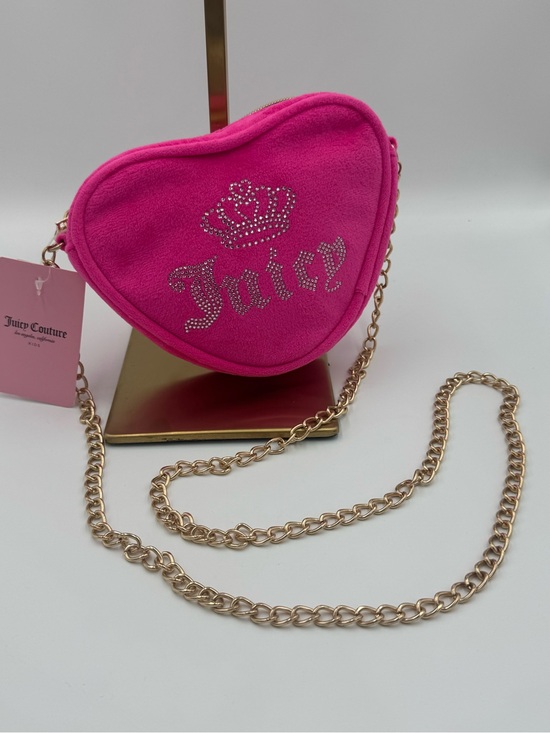 Juicy Couture Handbags - Juicy Couture Hot Pink Heart-Shaped Crossbody with Gold Chain NWT